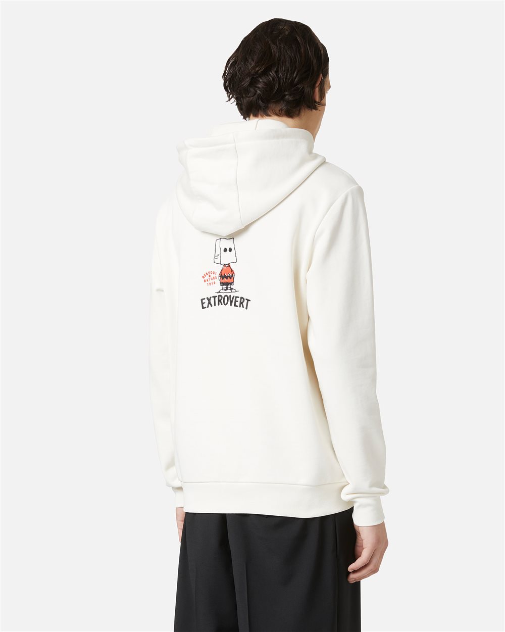 Vanillefarbener Hoodie in schmaler Passform mit Kühlschrank-Print und Iceberg-Logo - Iceberg - Official Website