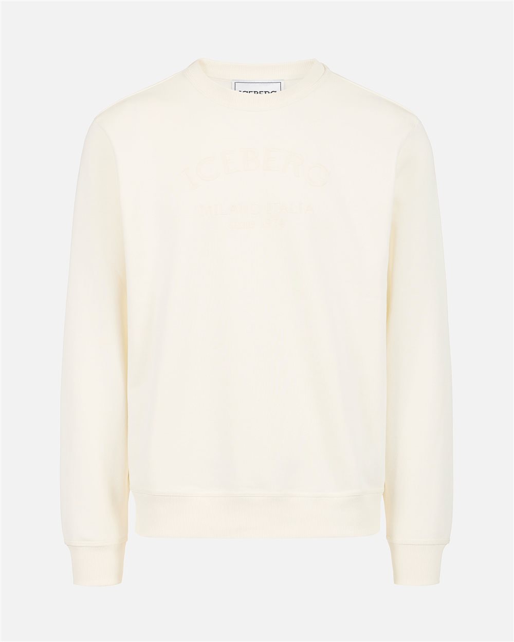 Vanilla sweatshirt regular fit in sustainable fleece with Iceberg logo embroidery - Iceberg - Official Website