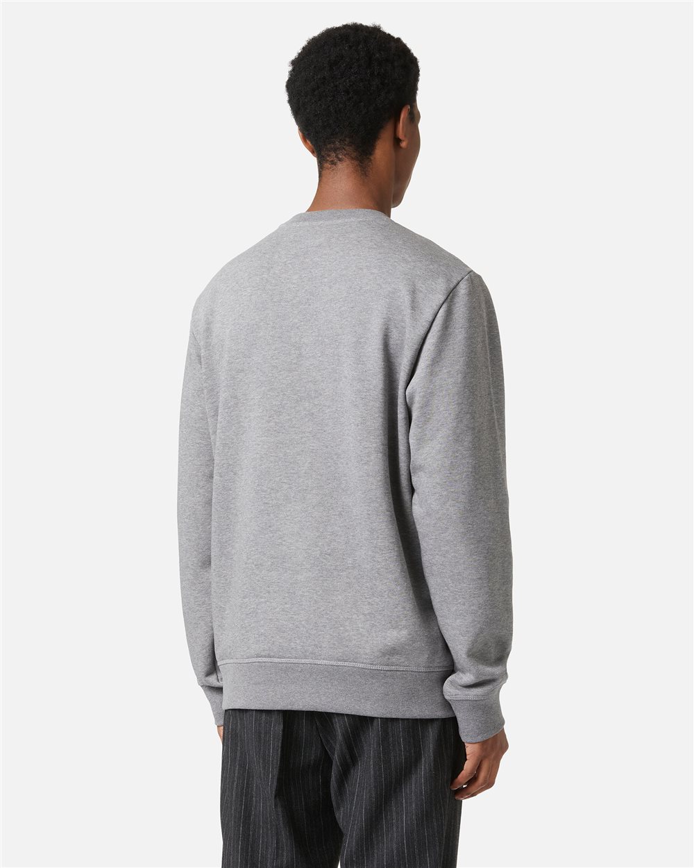 Regular fit melange grey sweatshirt with needle-punched Iceberg logo embroidery - Iceberg - Official Website