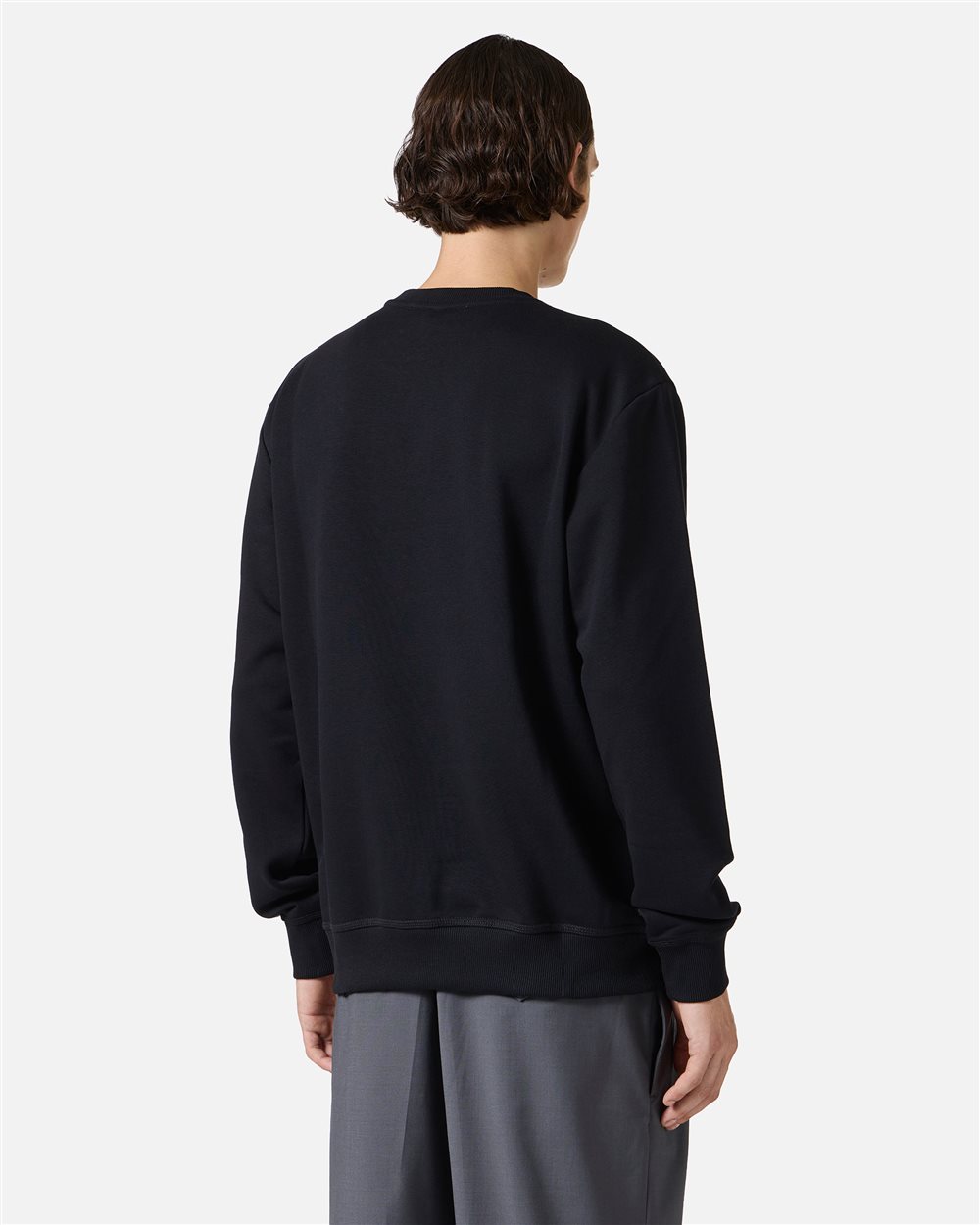Regular fit black sweatshirt with needle-punched Iceberg logo embroidery - Iceberg - Official Website