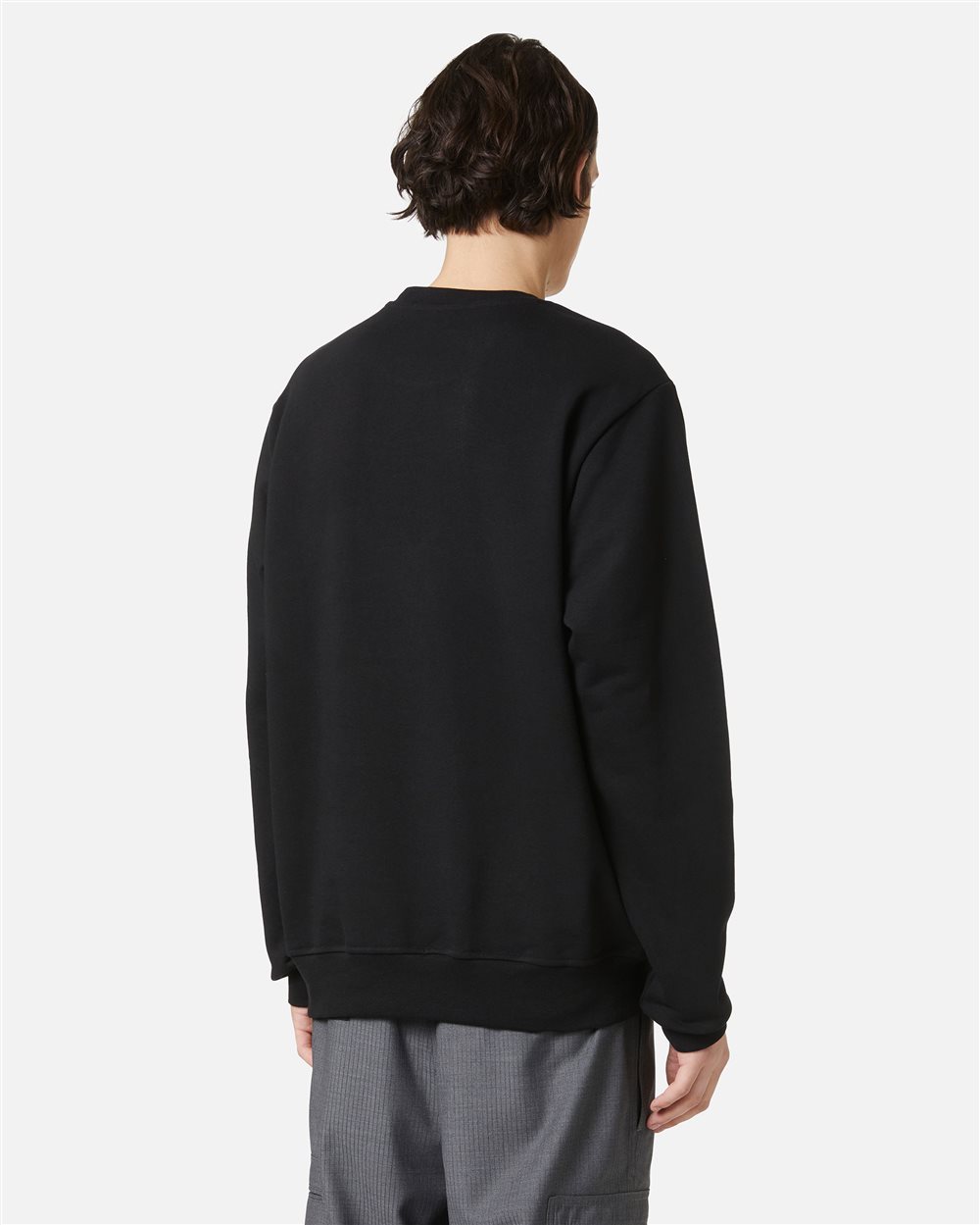 Regular fit crewneck sweatshirt in black cotton with bear print - Iceberg - Official Website
