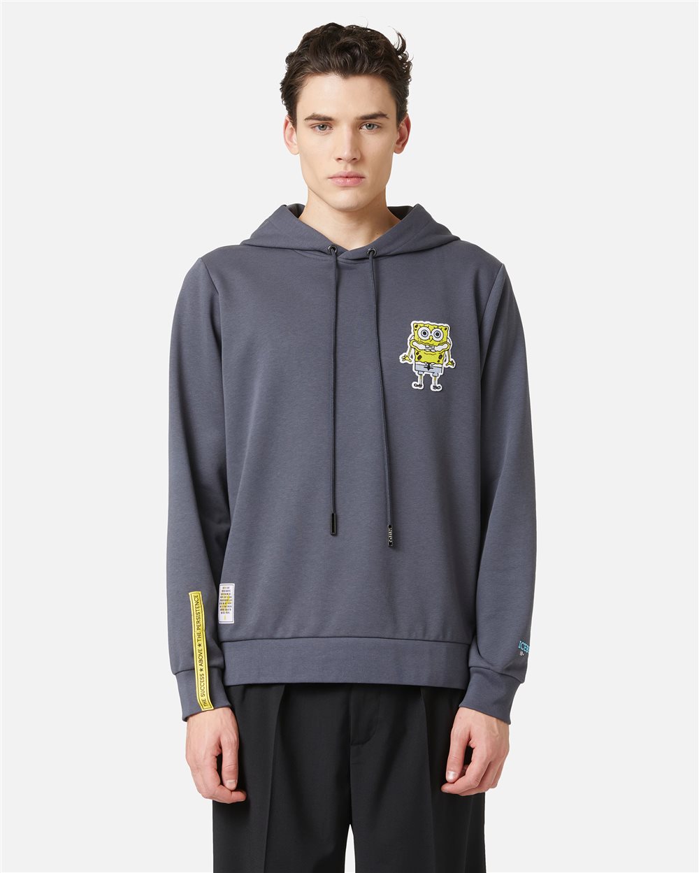 Dark grey hoodie with SpongeBob patch and embroidered Iceberg logo - Iceberg - Official Website
