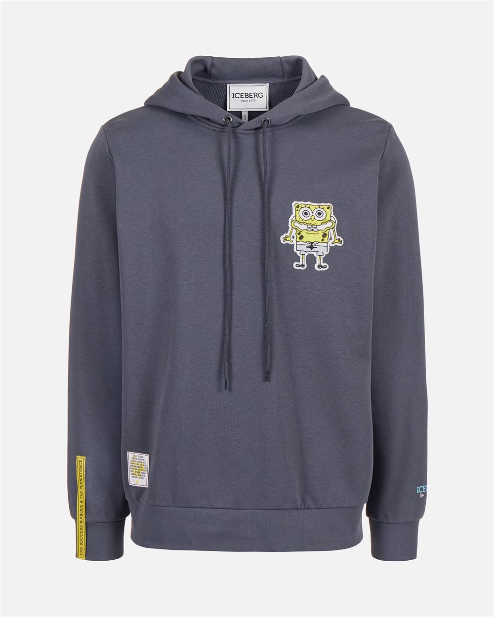 Dark grey hoodie with SpongeBob patch and embroidered Iceberg logo - Iceberg - Official Website