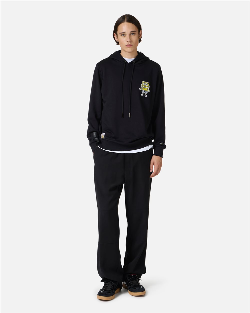 Black hoodie with SpongeBob patch and embroidered Iceberg logo - Iceberg - Official Website