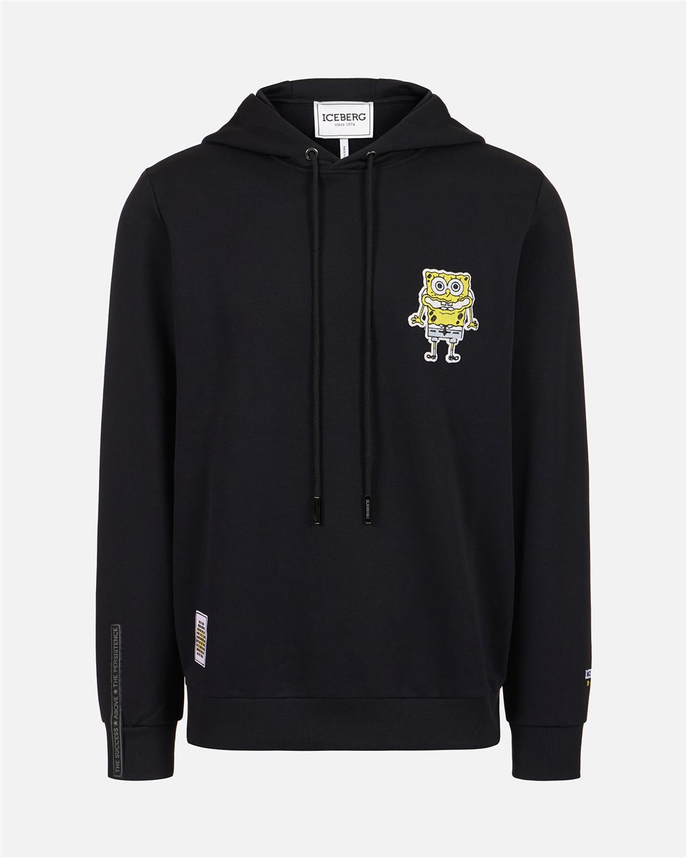 Black hoodie with SpongeBob patch and embroidered Iceberg logo - Iceberg - Official Website