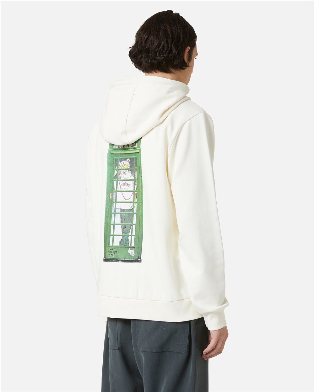 Vanilla sweatshirt with embroidered Iceberg logo and print on the back - Iceberg - Official Website