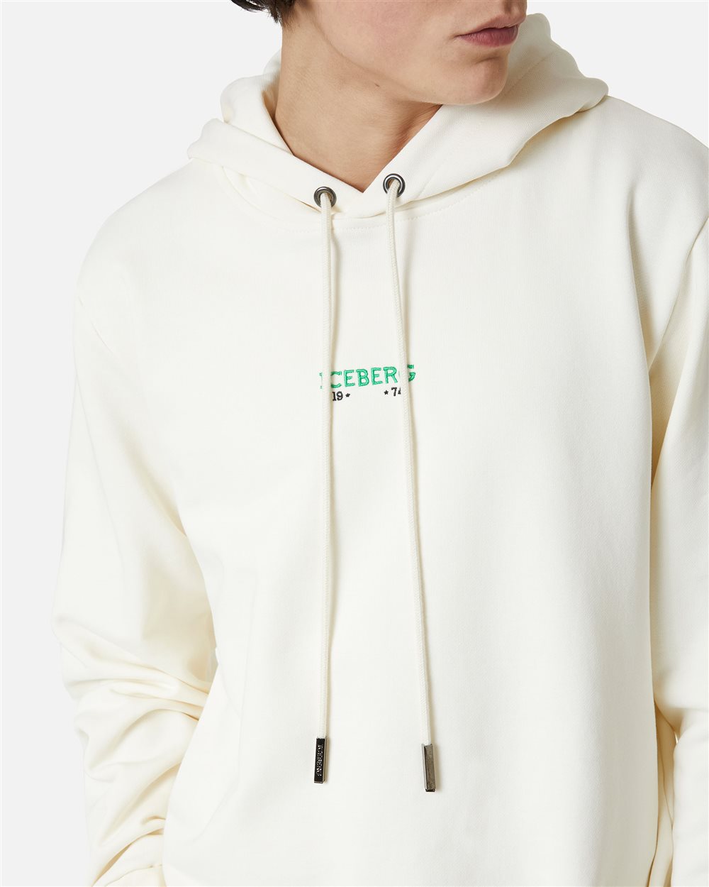 Vanilla sweatshirt with embroidered Iceberg logo and print on the back - Iceberg - Official Website