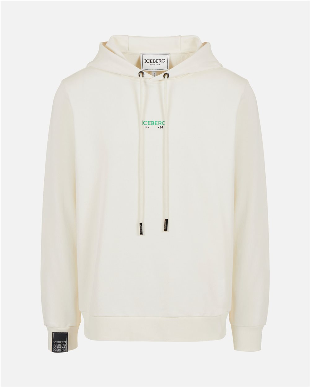 Vanilla sweatshirt with embroidered Iceberg logo and print on the back - Iceberg - Official Website