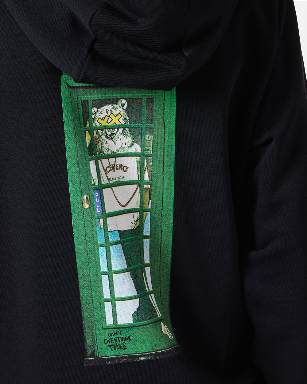 Black sweatshirt with embroidered Iceberg logo and print on the back - Iceberg - Official Website