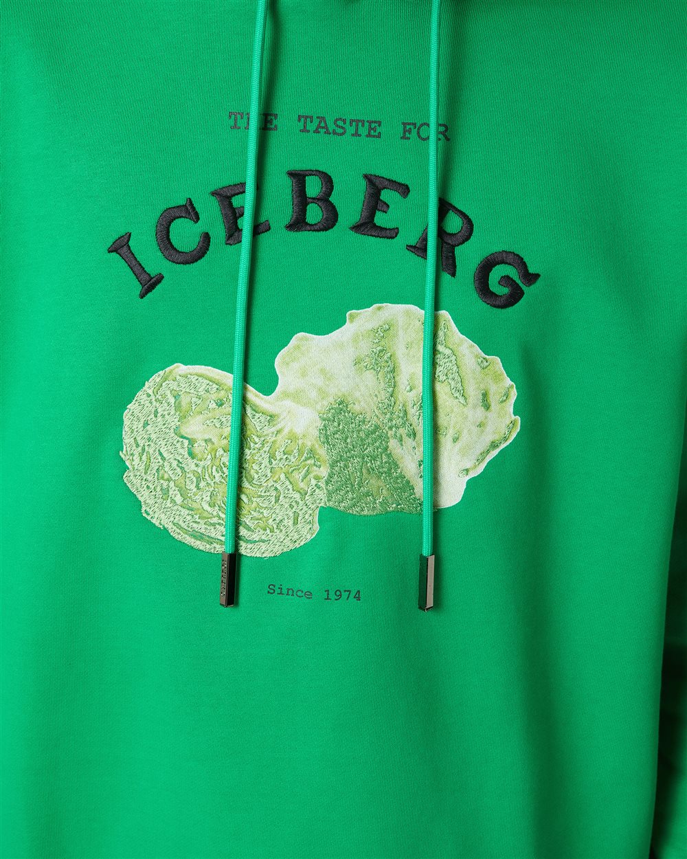 Regular fit lettuce green hoodie with Iceberg Salad print - Iceberg - Official Website