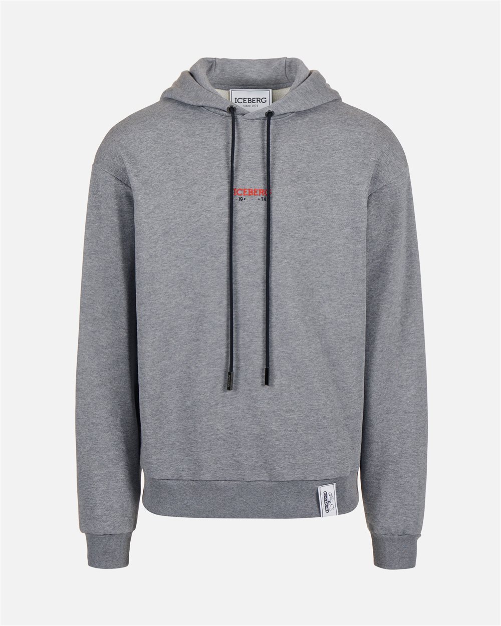 Grey melange hoodie with embroidered Iceberg logo and Peanuts print - Iceberg - Official Website
