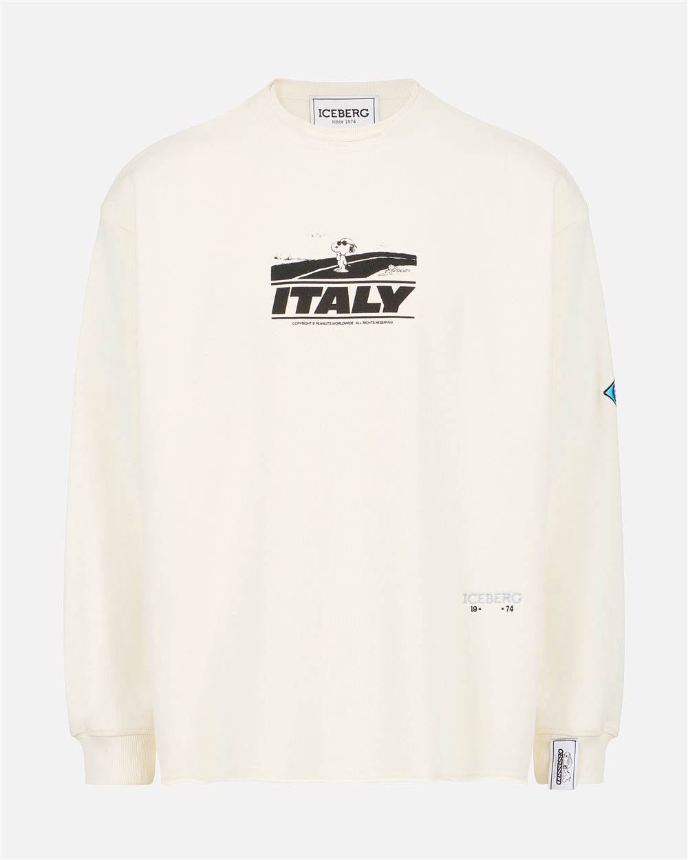 Vanilla hoodie with embroidered Iceberg logo and Peanuts print - Iceberg - Official Website