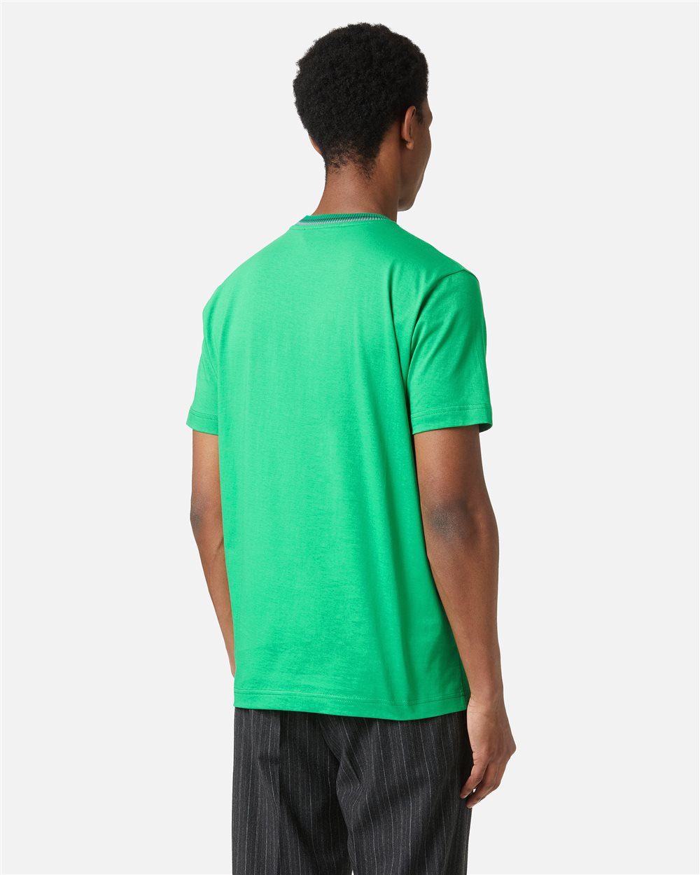Lettuce green slim fit T-shirt with embroidered Iceberg logo and front print - Iceberg - Official Website