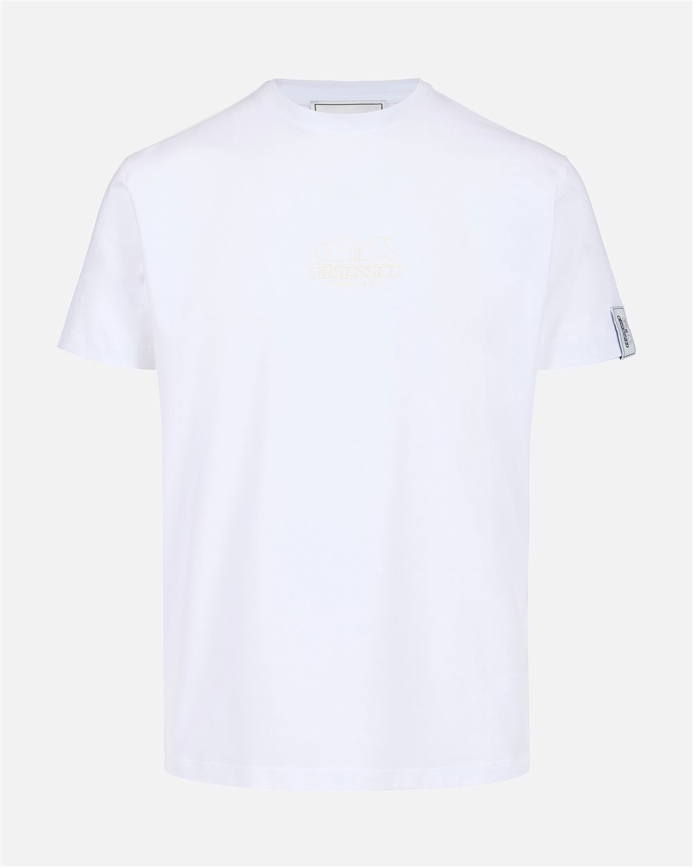 Optical white slim fit T-shirt with Peanuts patch and embroidered Iceberg logo - Iceberg - Official Website