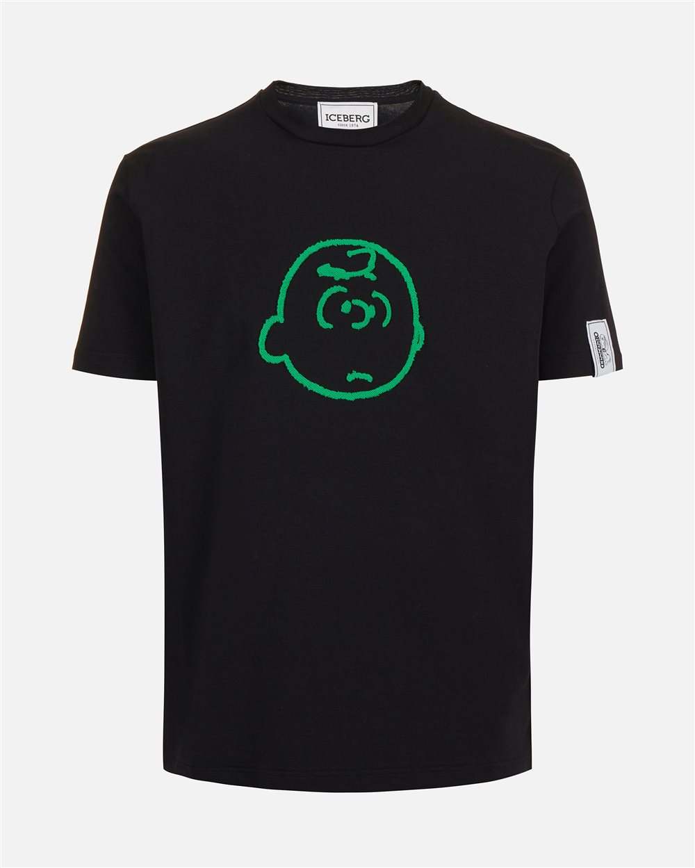 Black slim fit T-shirt with Peanuts embroidery and Iceberg logo on the back - Iceberg - Official Website