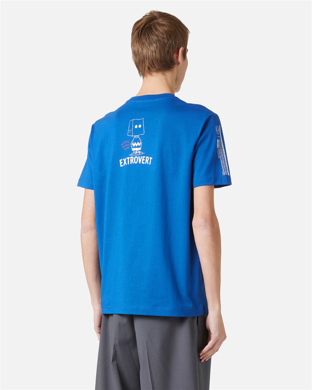 Slim fit zaphyre t-shirt in sustainable fabric with Peanuts embroidery and Iceberg logo on the back - Iceberg - Official Website