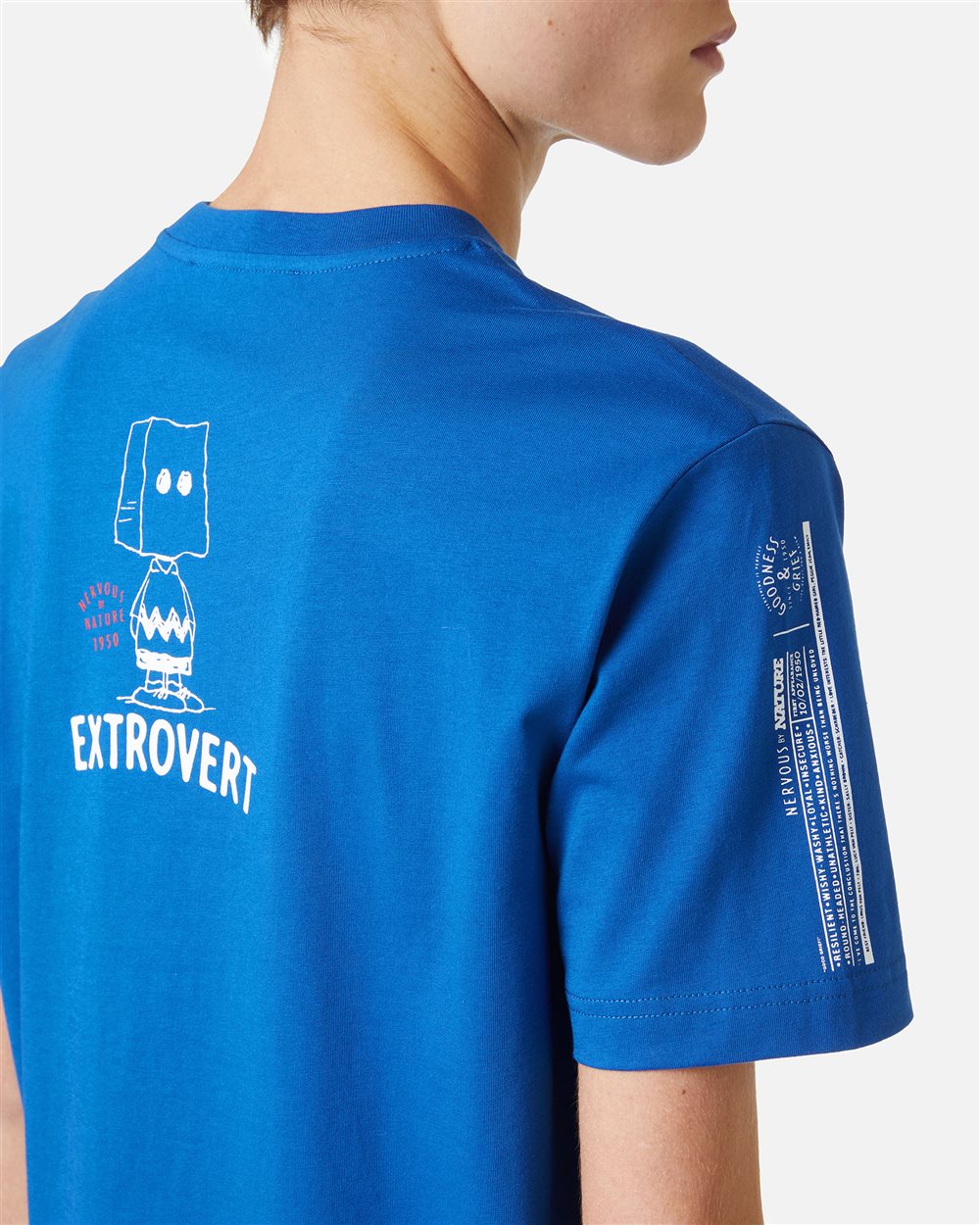 Slim fit zaphyre t-shirt in sustainable fabric with Peanuts embroidery and Iceberg logo on the back - Iceberg - Official Website