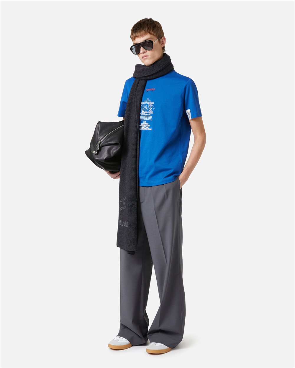 Slim fit zaphyre t-shirt in sustainable fabric with Peanuts embroidery and Iceberg logo on the back - Iceberg - Official Website