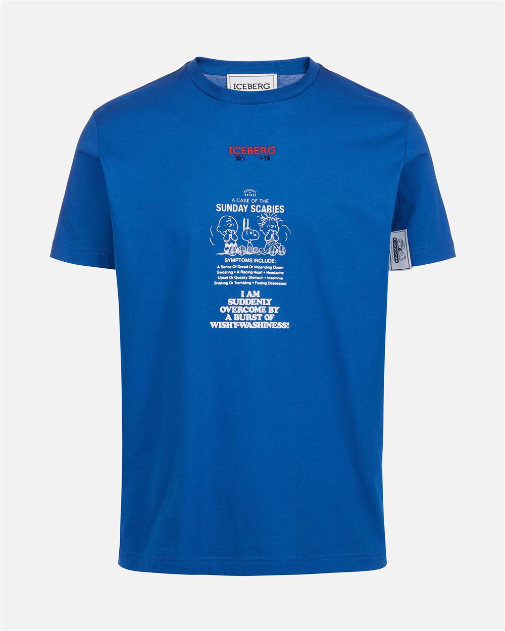 Slim fit zaphyre t-shirt in sustainable fabric with Peanuts embroidery and Iceberg logo on the back - Iceberg - Official Website