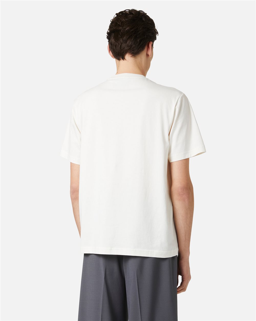 Regular-fit vanilla cotton T-shirt with Iceberg Salad print and embroidery - Iceberg - Official Website