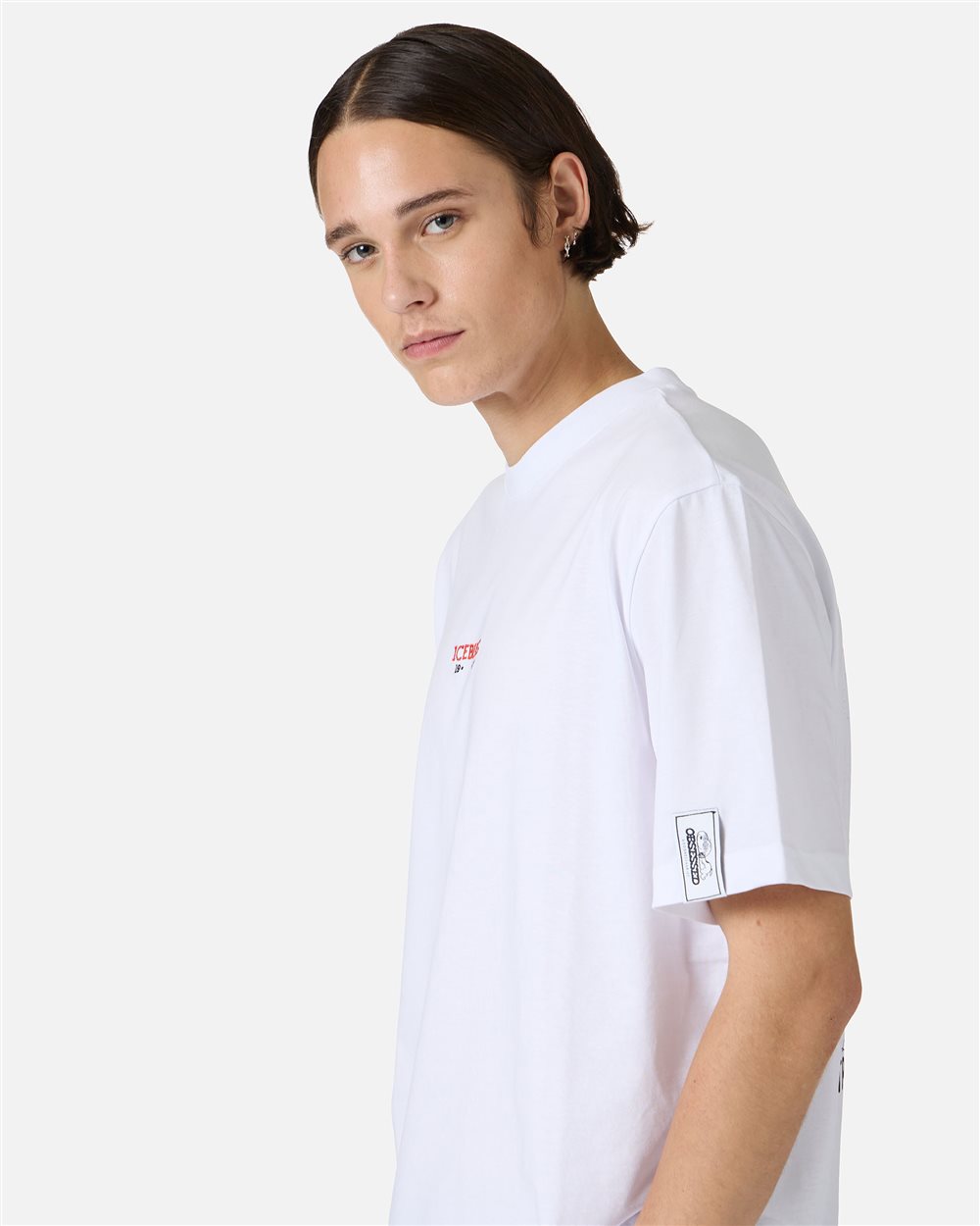 Regular fit optical white T-shirt with embroidered Iceberg logo and Peanuts print on the back - Iceberg - Official Website