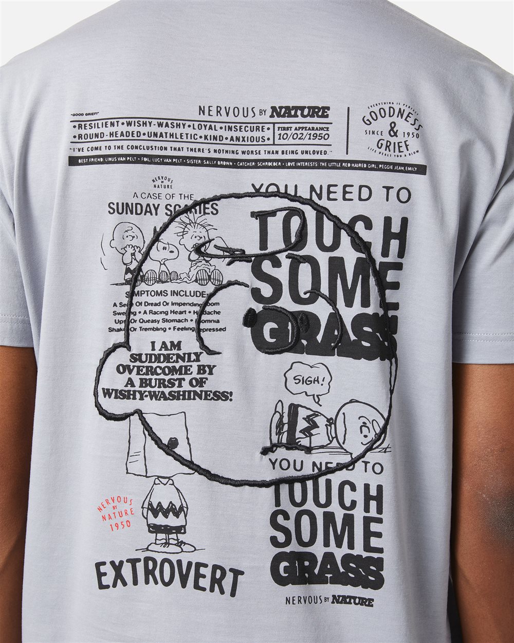Regular fit light grey T-shirt with embroidered Iceberg logo and Peanuts print on the back - Iceberg - Official Website