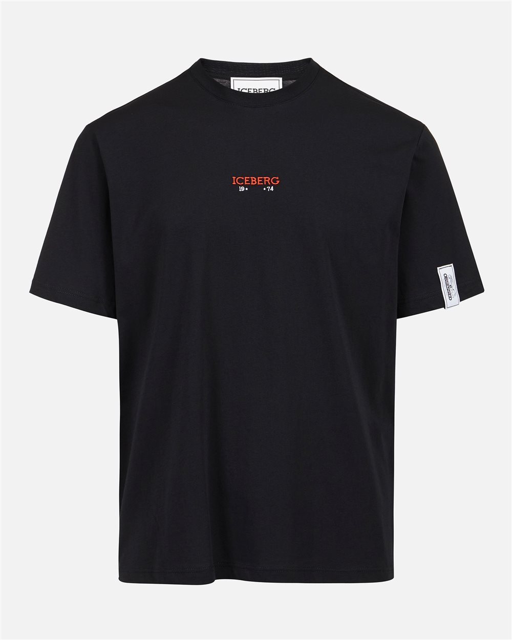 Regular fit black T-shirt with embroidered Iceberg logo and Peanuts print on the back - Iceberg - Official Website
