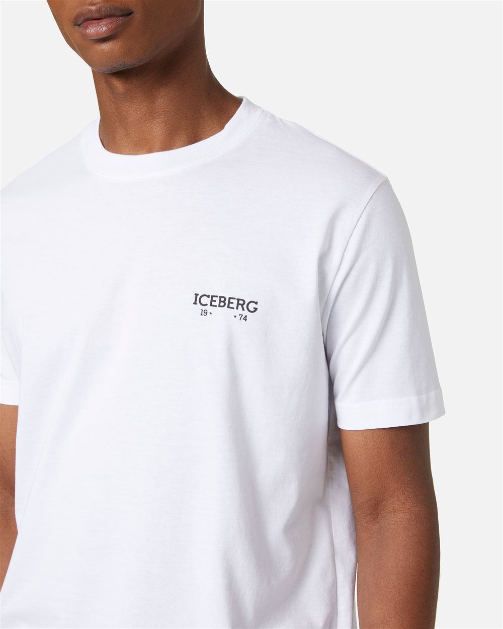 Regular fit optical white T-shirt with embossed Iceberg logo - Iceberg - Official Website