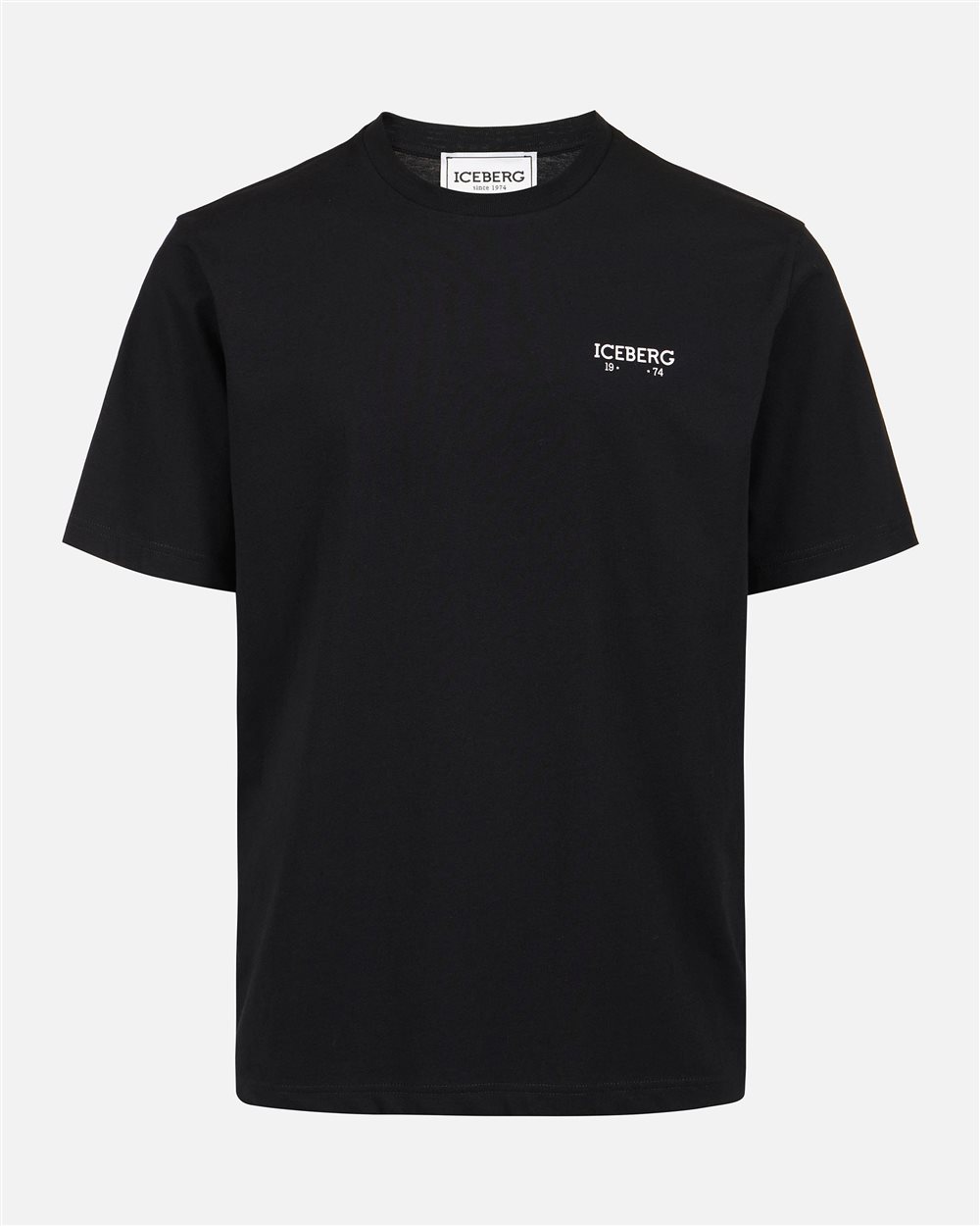 Regular fit black white T-shirt with embossed Iceberg logo print - Iceberg - Official Website
