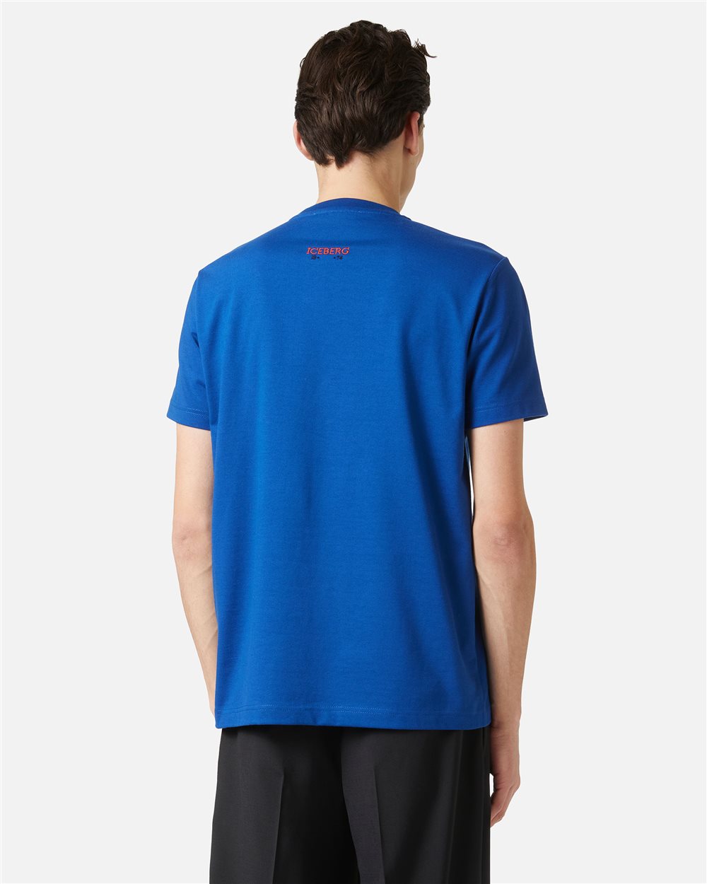 Regular fit light blue T-shirt in compact jersey with Polaroid Iceberg print - Iceberg - Official Website