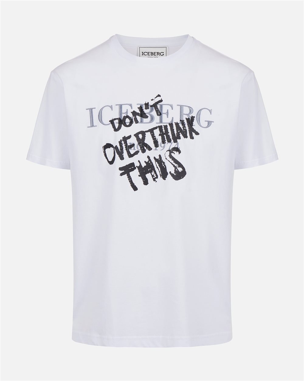 Classic regular fit cotton jersey optic white T-shirt - Iceberg - Official Website