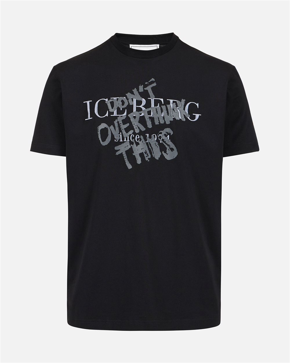 Classic regular fit black cotton jersey T-shirt - Iceberg - Official Website