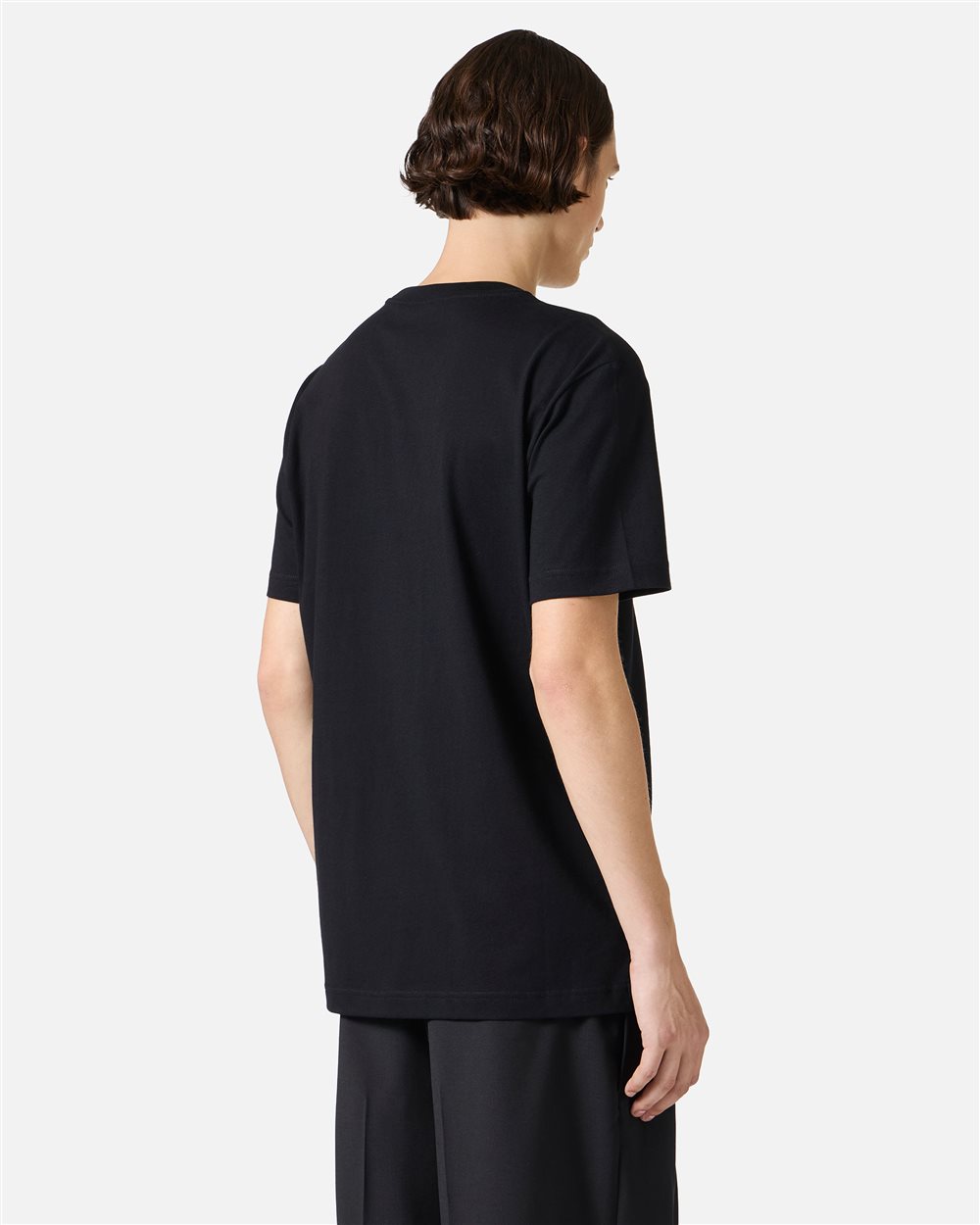 Classic regular fit black T-shirt in cotton jersey with embroidered Iceberg logo - Iceberg - Official Website