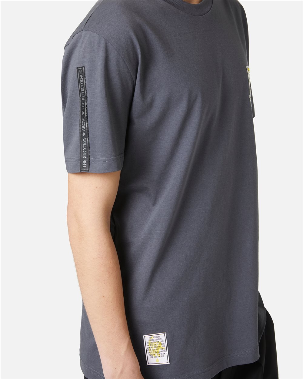 Dark grey regular fit T-shirt with SpongeBob patch and Iceberg logo label - Iceberg - Official Website