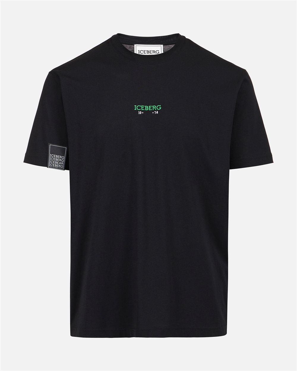 Regular fit black T-shirt with Iceberg logo embroidery and Bear print on the back - Iceberg - Official Website