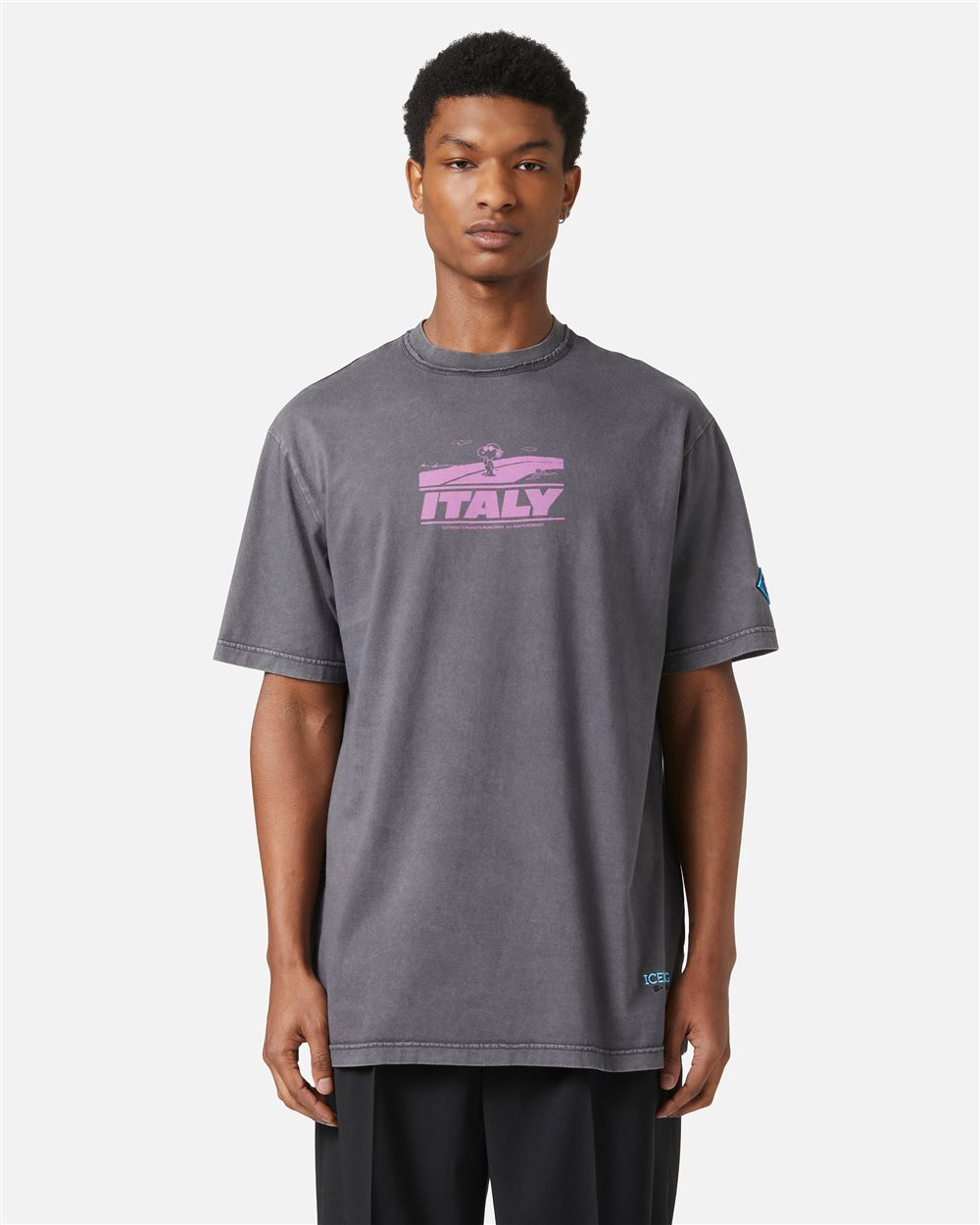 Relaxed style, graphic attitude: the Peanuts T-shirt in dark grey - Iceberg - Official Website