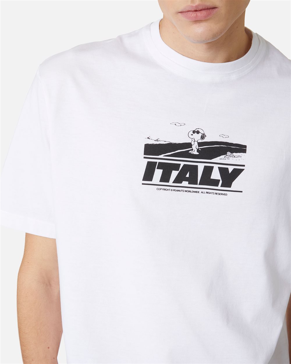 Relaxed fit optical white T-shirt with Peanuts prints and Iceberg embroidery - Iceberg - Official Website