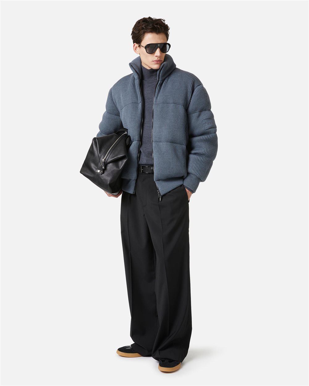 Grau melierte Strickjacke mit Farbblockdesign - Iceberg - Official Website