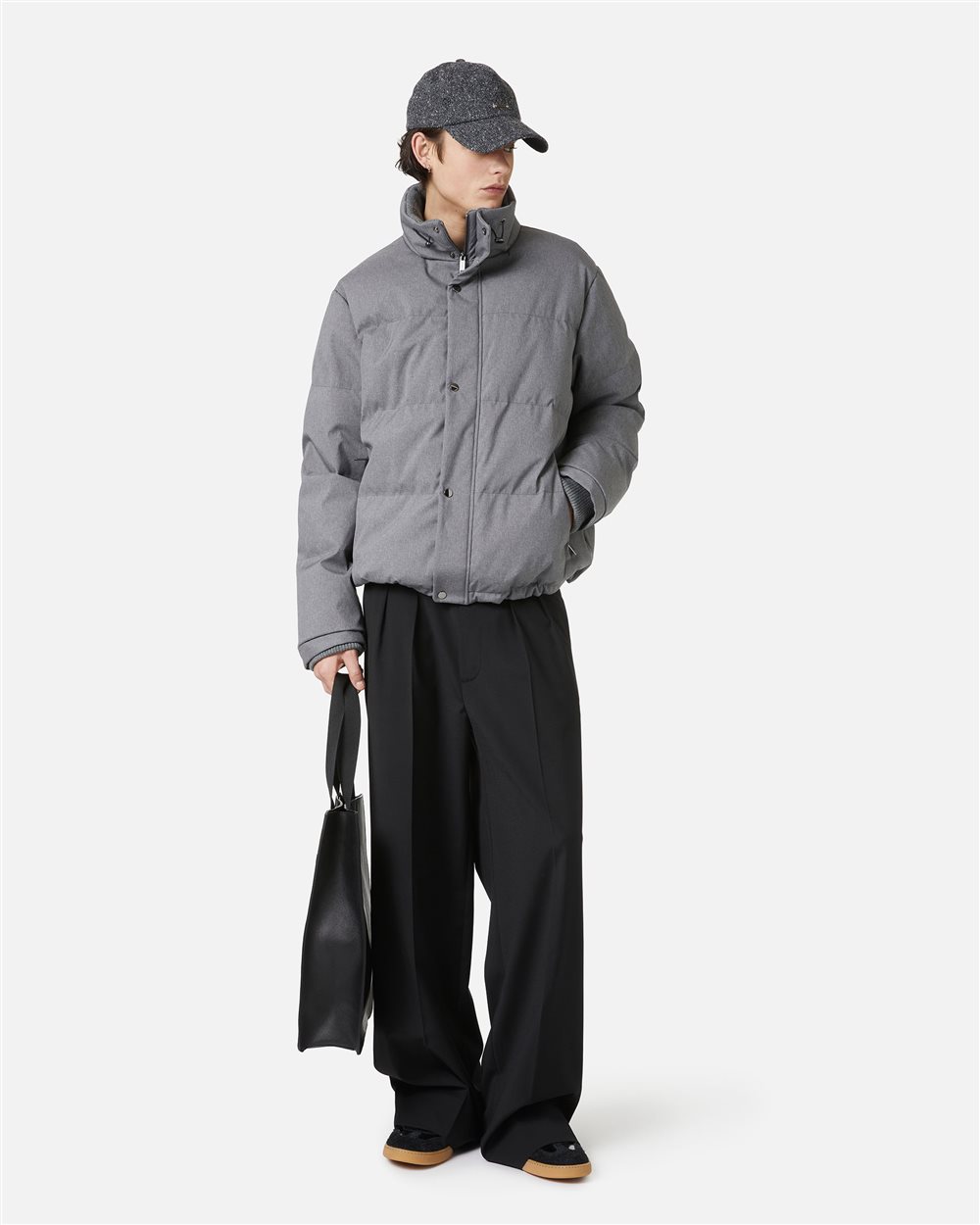 Essential Attitude: die kurze Daunenjacke aus Melange-Nylon - Iceberg - Official Website