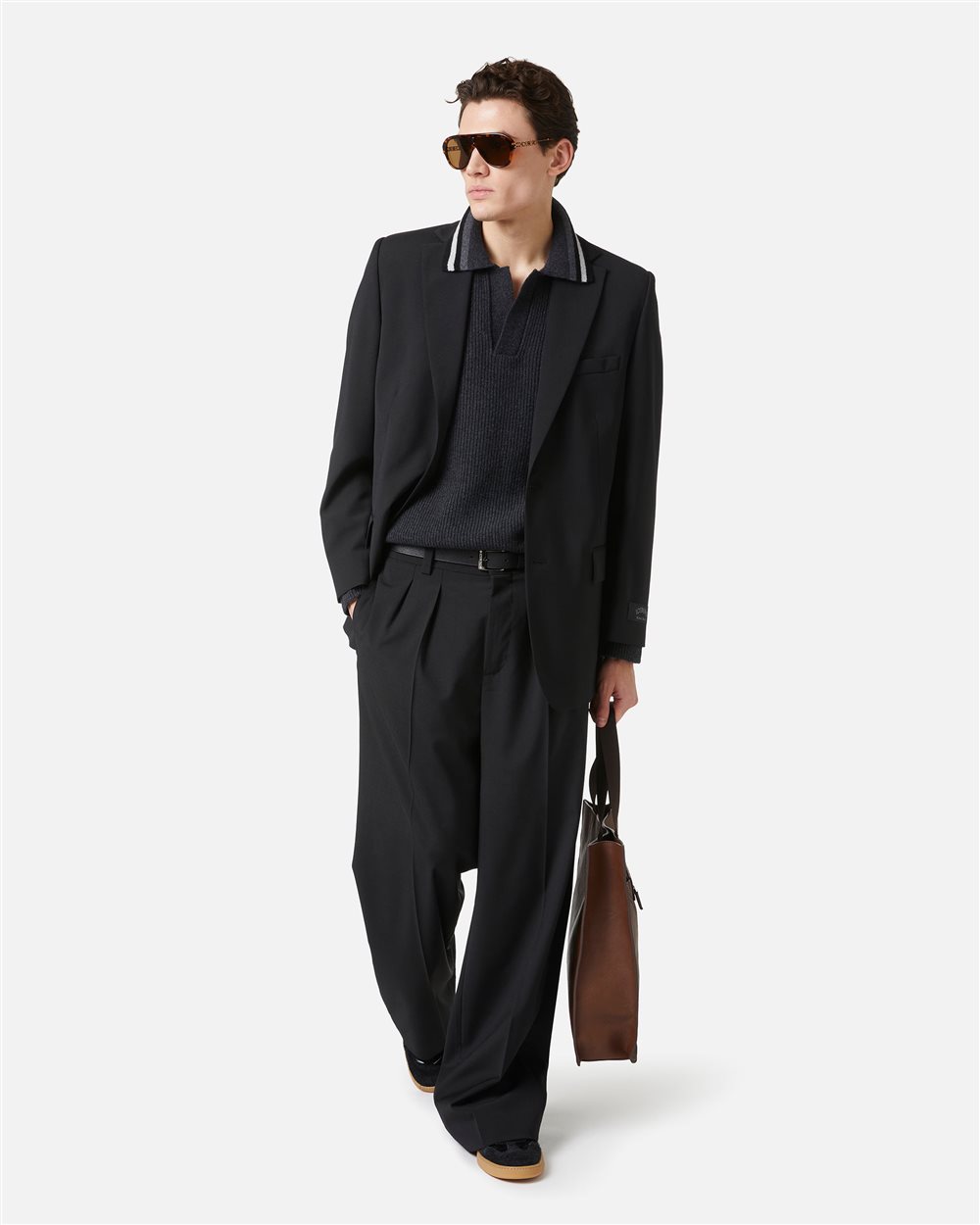 Regular fit black jacket in cool wool - Iceberg - Official Website
