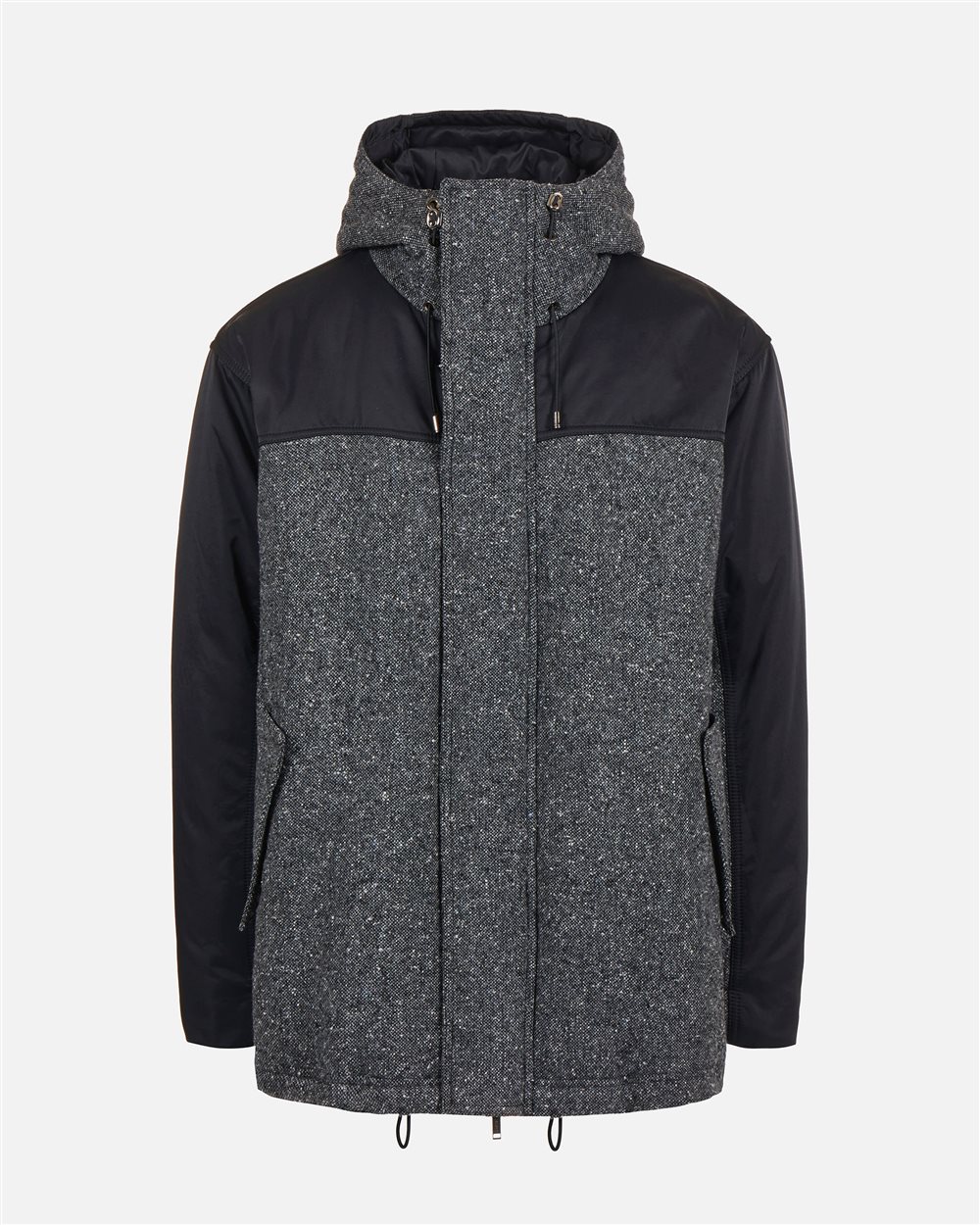 Comfort fit jacket in a mix of fabrics and greys: sophisticated lightness and functionality - Iceberg - Official Website