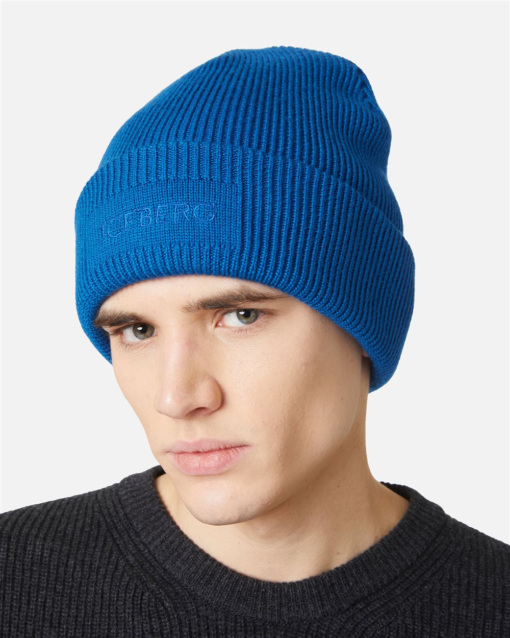Bluette hat in extra-fine merino wool knit - Iceberg - Official Website