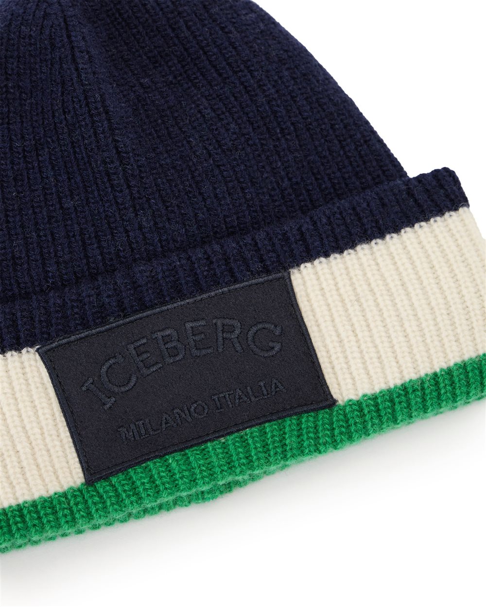 Multicolored dropped hat in corn stitch - Iceberg - Official Website