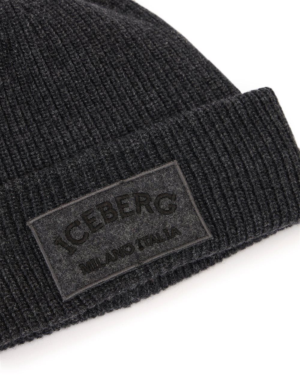 Melange grey cap in corn stitch - Iceberg - Official Website