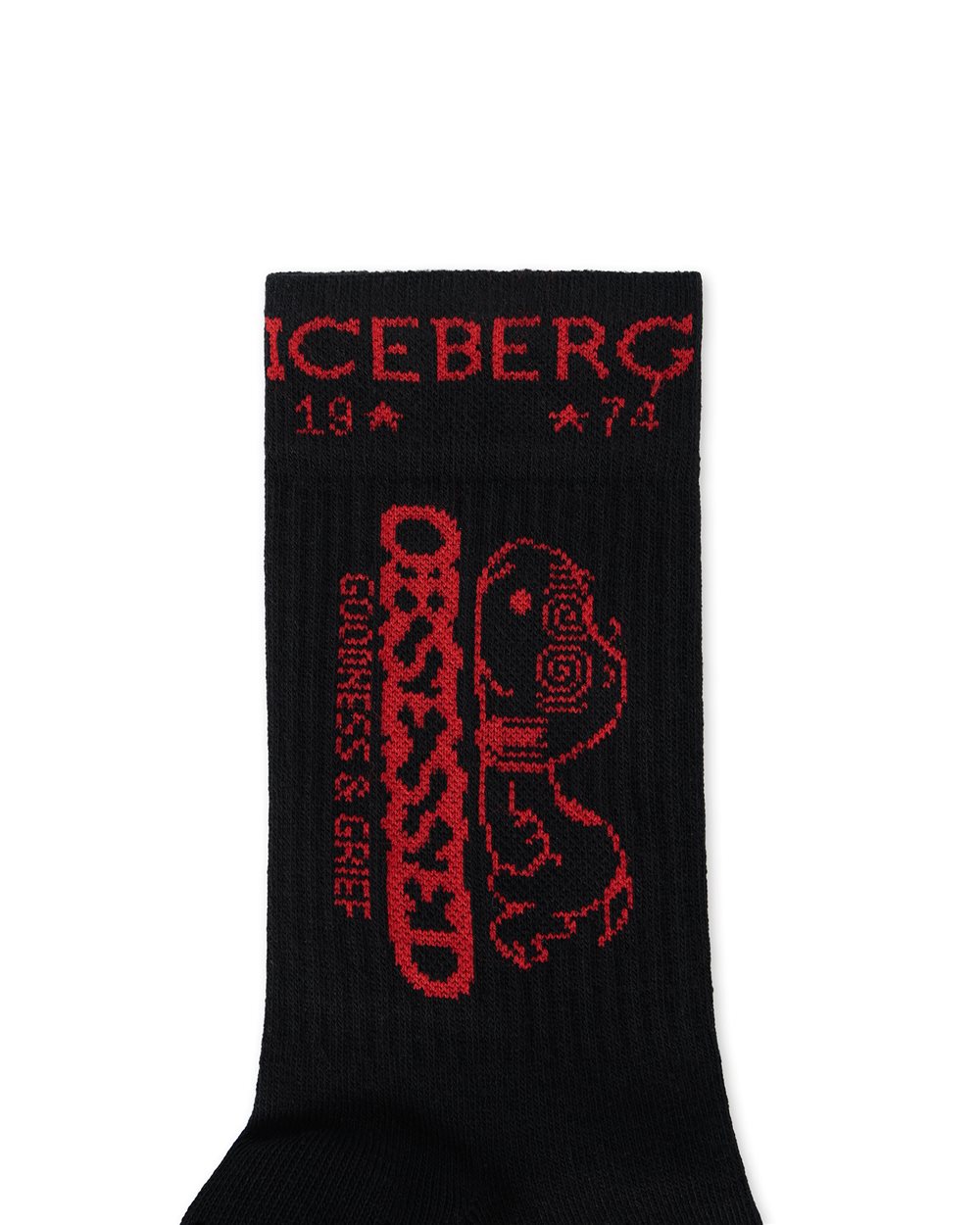 Black cotton sock with peanuts graphic - Iceberg - Official Website