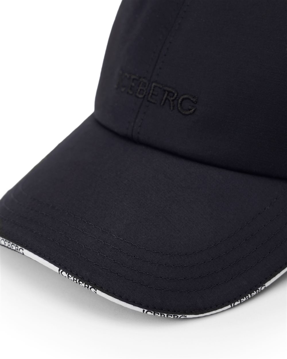Blue nylon cap with double iceberg logo - Iceberg - Official Website
