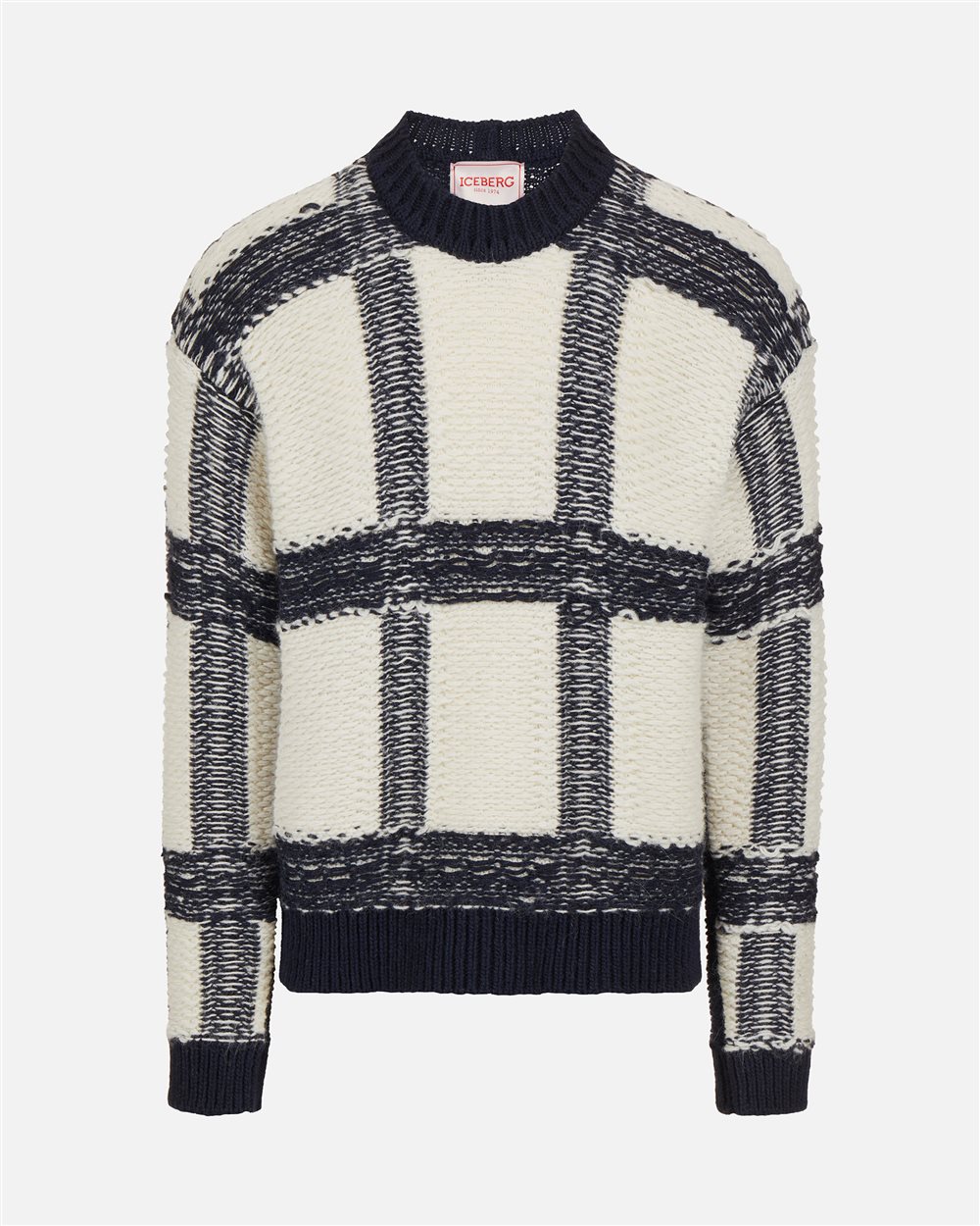 Maglia girocollo over fit multicolor in lana alpaca - Iceberg - Official Website