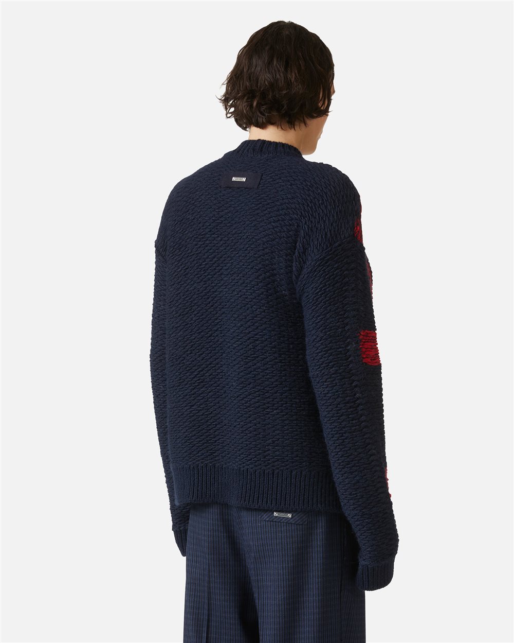 Maglia girocollo over fit multicolor in lana alpaca - Iceberg - Official Website
