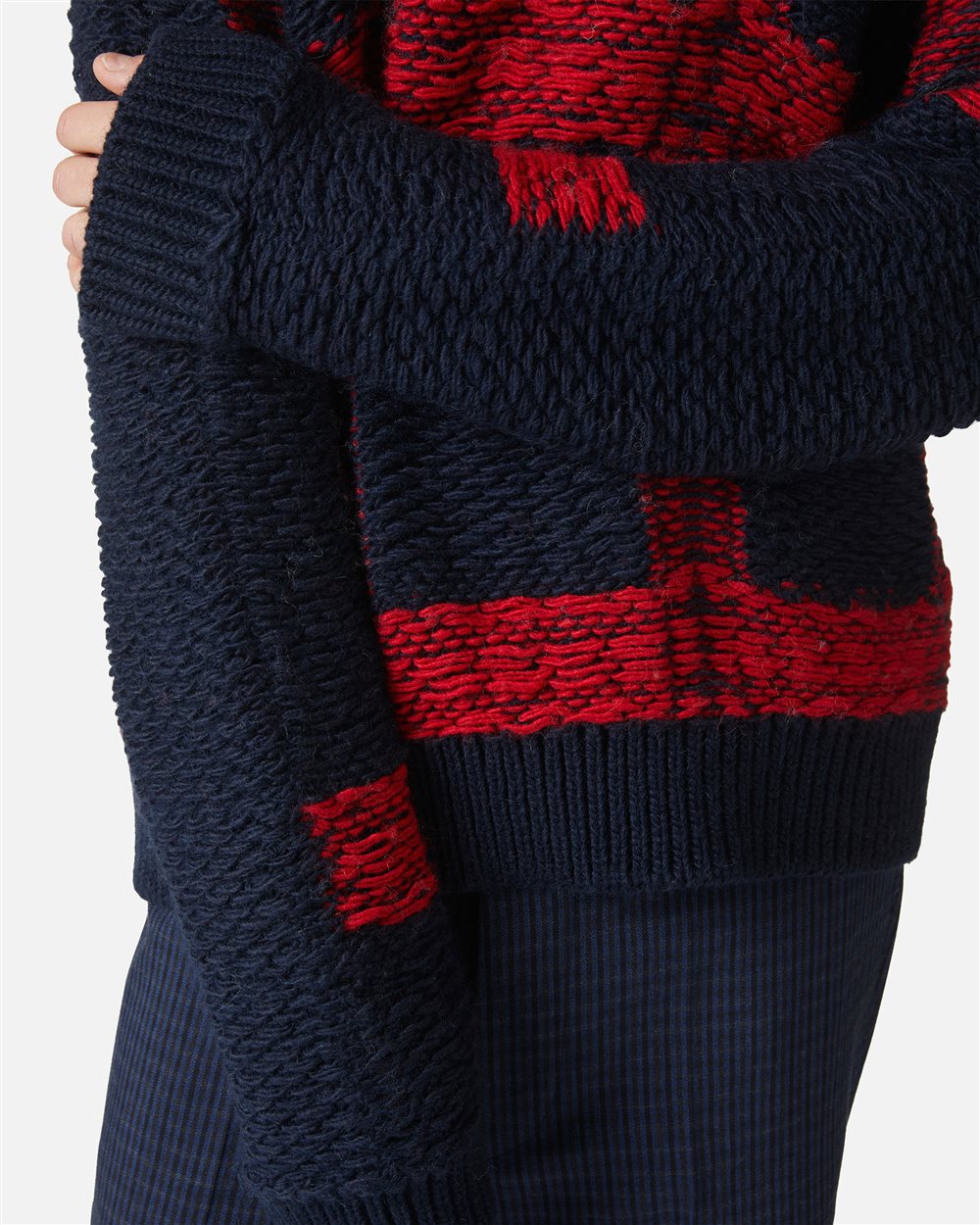 Maglia girocollo over fit multicolor in lana alpaca - Iceberg - Official Website