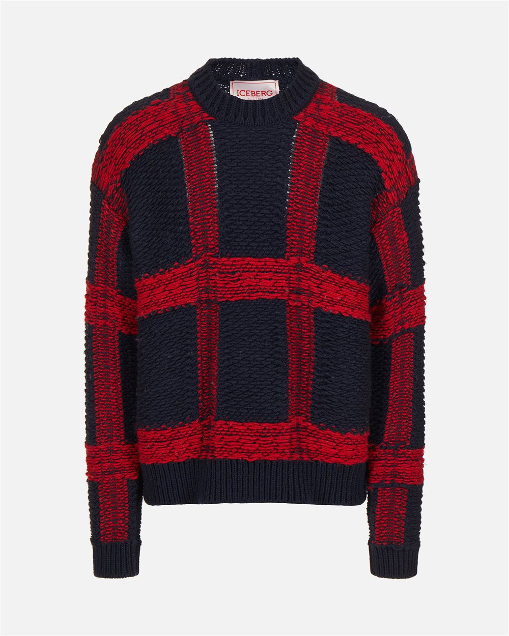 Maglia girocollo over fit multicolor in lana alpaca - Iceberg - Official Website